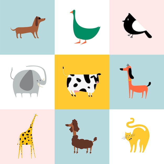 Collage of different kinds of animals