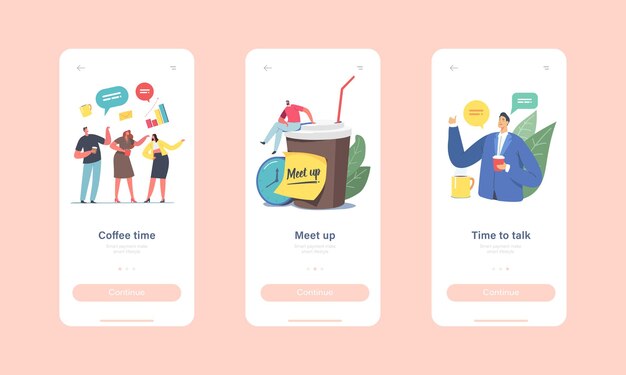 Colleagues Meetup Mobile App Page Onboard Screen Template