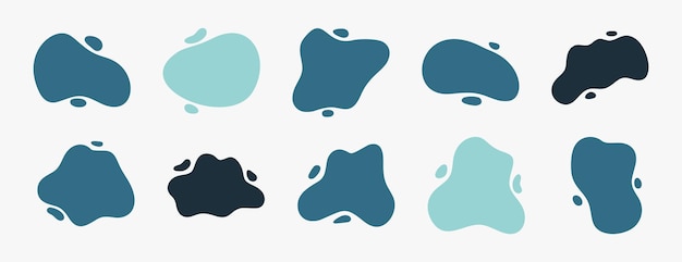 Free vector collecting of irregular blob shape element design