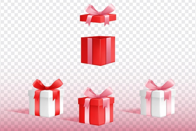 Collection of 3d gift boxes