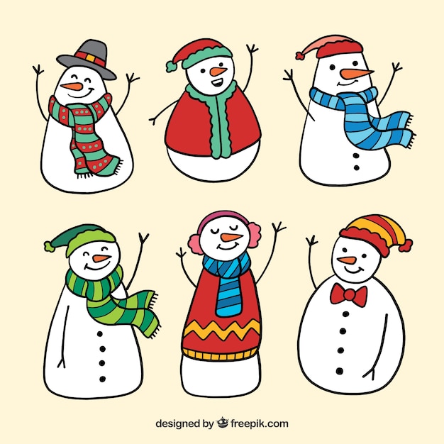 Collection of 6 snowmen