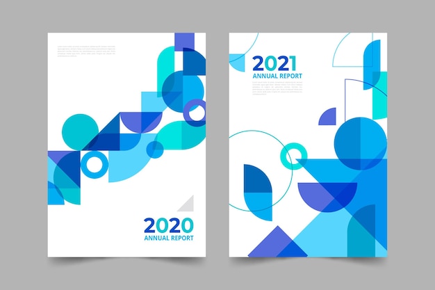 Collection of abstract annual report templates