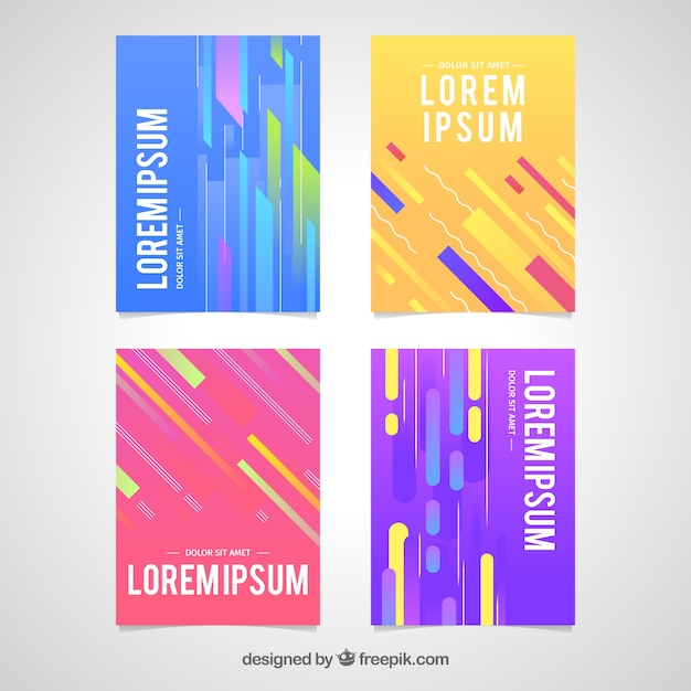 Collection of abstract covers with rounded shapes