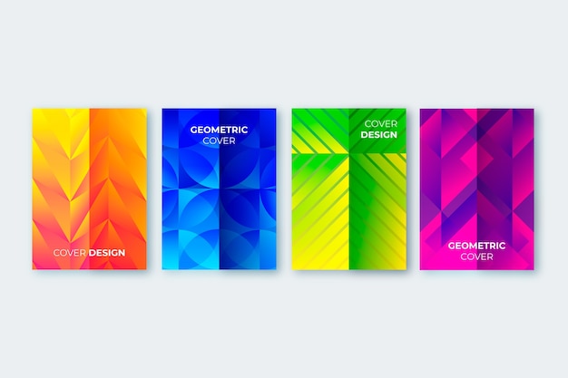 Free Vector collection of abstract geometric covers