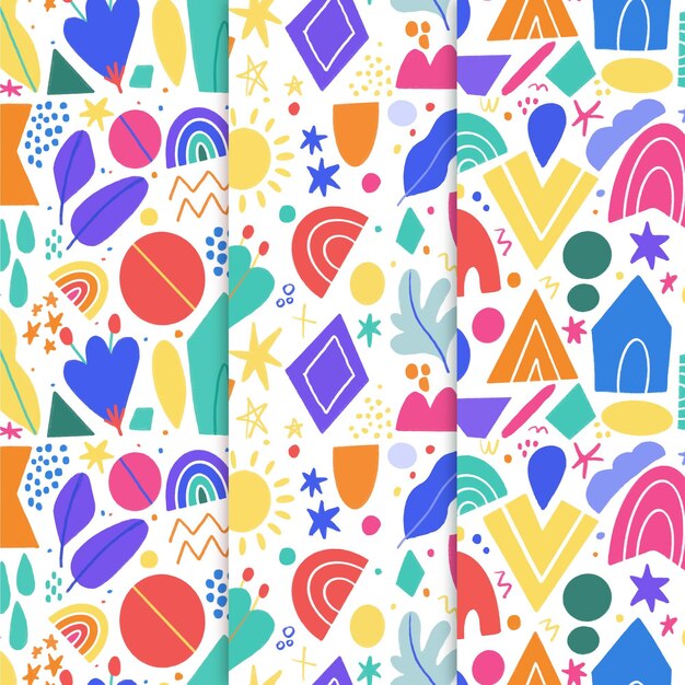 Collection of abstract hand drawn pattern