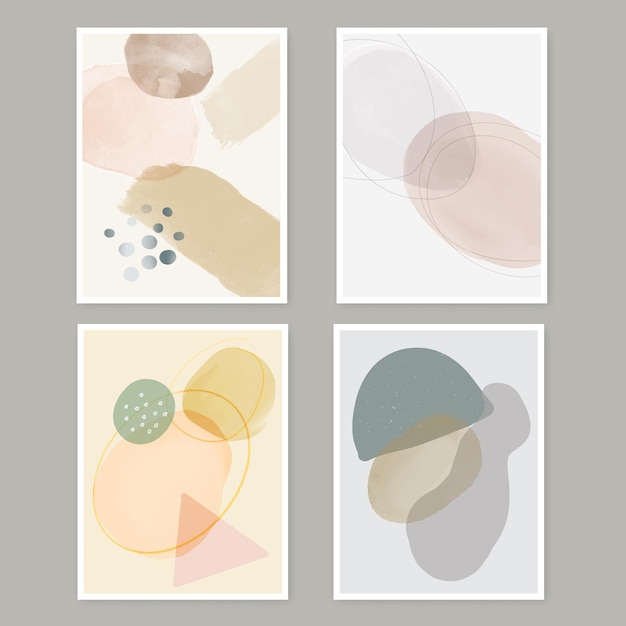 Collection of abstract hand painted minimal style wall art designs