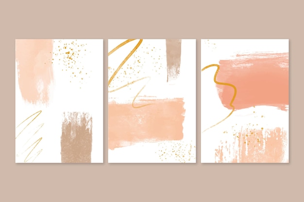 Collection of abstract watercolor shapes covers