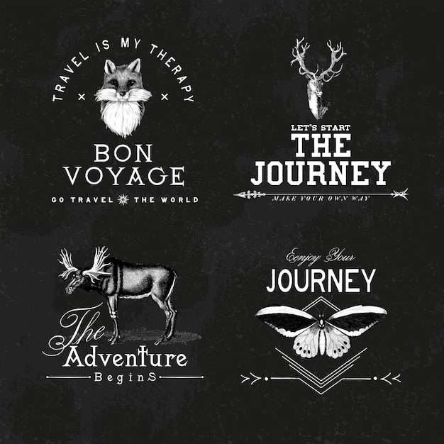 Collection of adventure logo design vectors