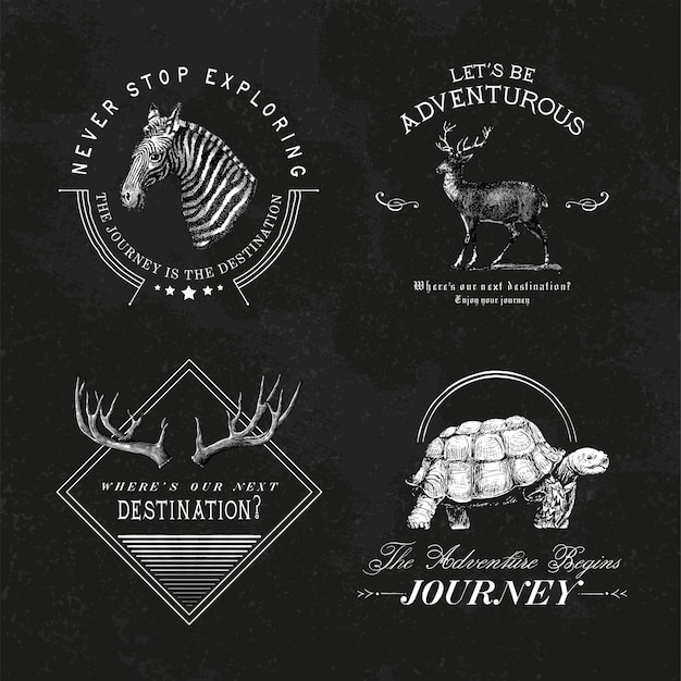 Collection of adventure logo design vectors