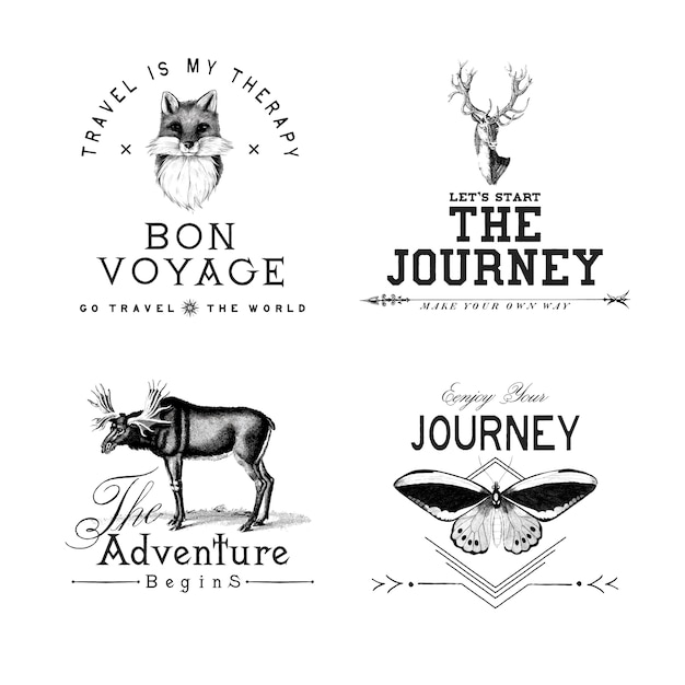 Free Vector collection of adventure logo design vectors