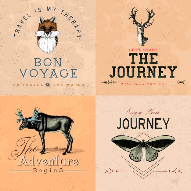 Free Vector collection of adventure logo design vectors