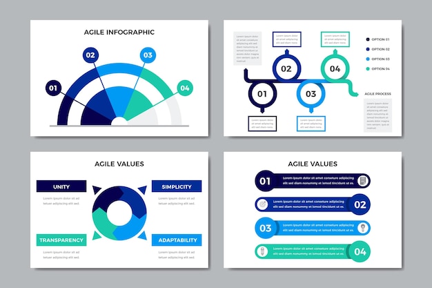 Collection of agile graphics with important information