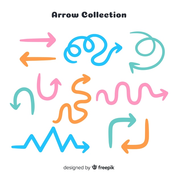 Collection of arrows in different colors