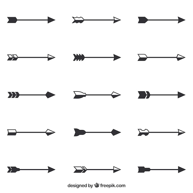 Collection of arrows in flat design