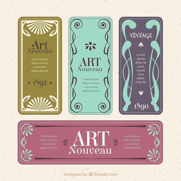 Free Vector collection of art nouveau label