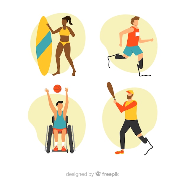 Free Vector collection of athletes with disabilities