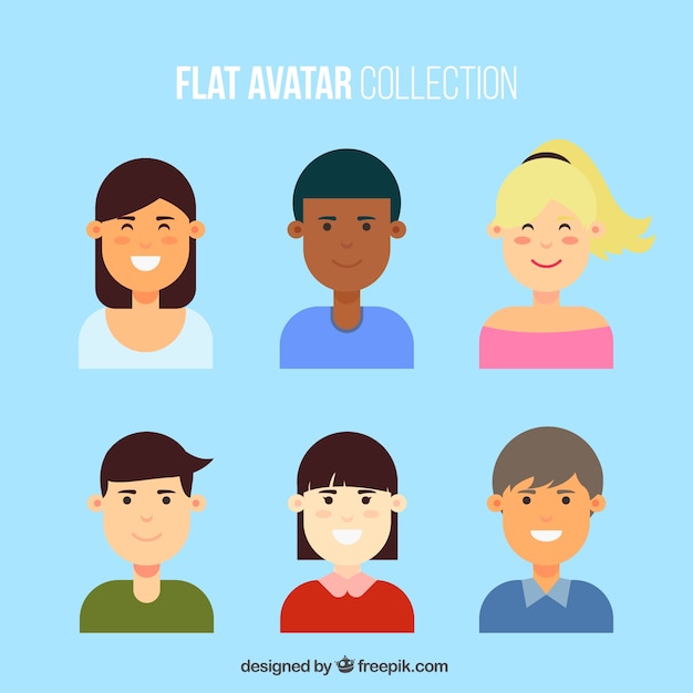 Collection of avatars of men and women