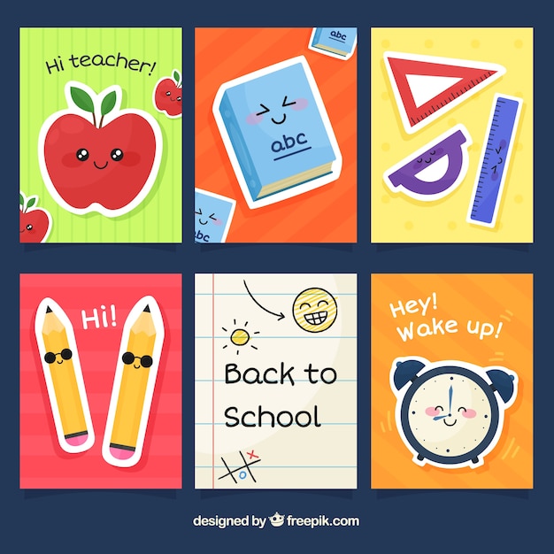 Collection of back to school cards