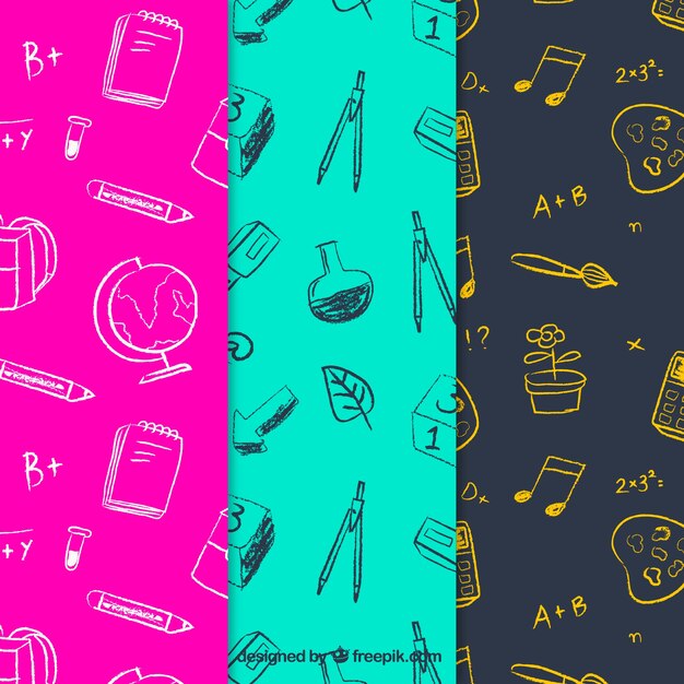 Collection of back to school patterns