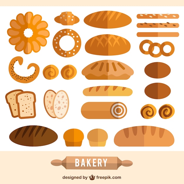 Free Vector collection of bakery products