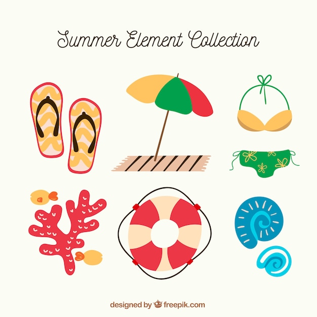 Free Vector collection of beach elements