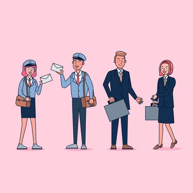 Collection of big set isolated various occupations or profession people wearing professional uniform, flat   illustration.