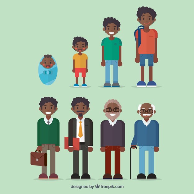 Collection of black men in different ages