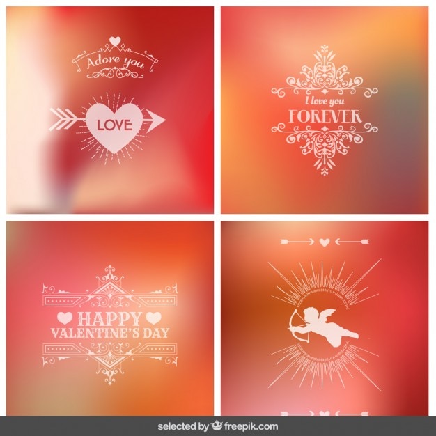 Free Vector collection of blurry backgrounds for valentine