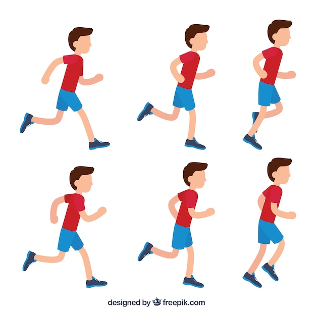 Collection of boy running