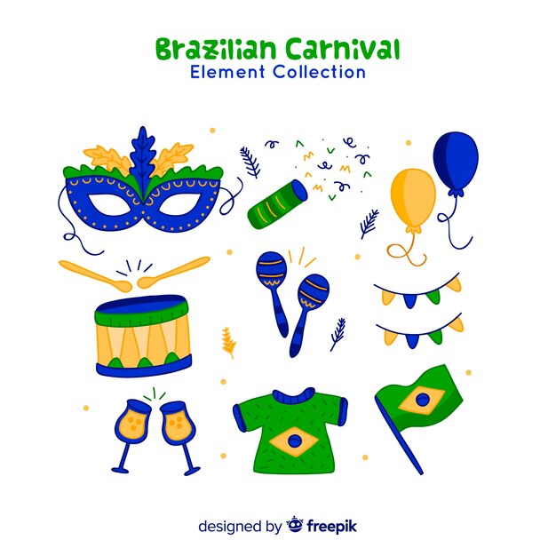 Collection of brazilian carnival elements