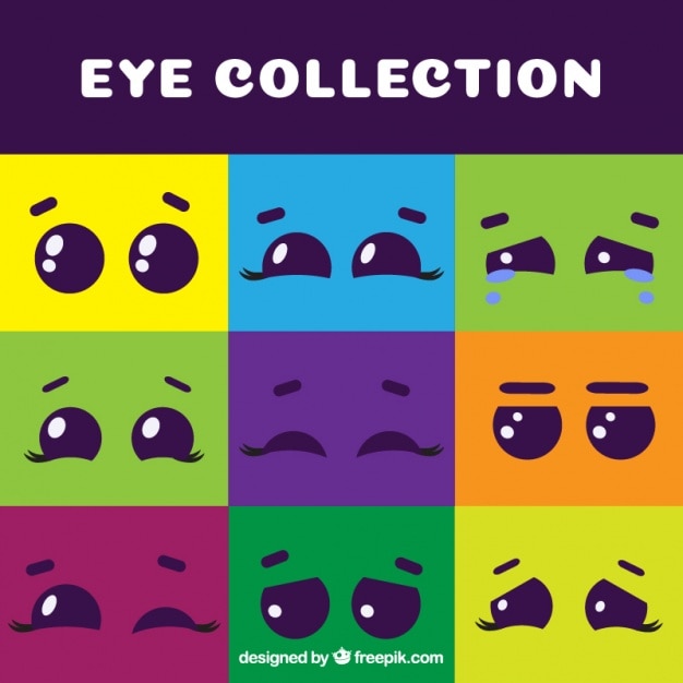 Free Vector collection of bright eyes with expressions