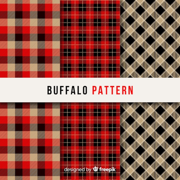 Free vector collection of buffalo pattern