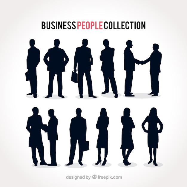 Collection of businesspeople silhouettes