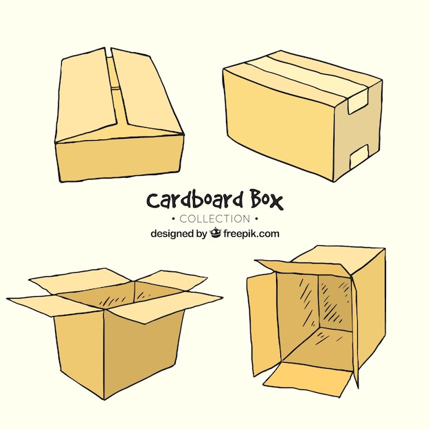 Collection of cardboard boxes to shipping