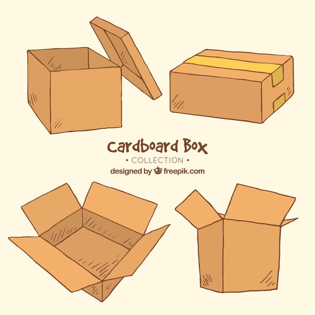 Collection of cardboard boxes to shipping