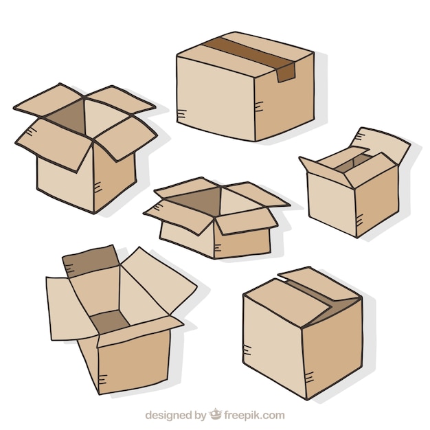 Collection of cardboard boxes to shipping