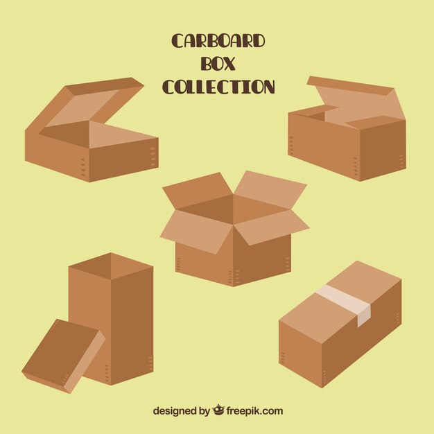 Collection of cardboard boxes to shipping