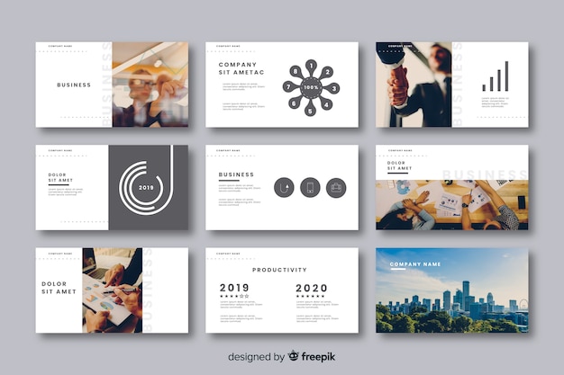 Collection of cards for business presentation