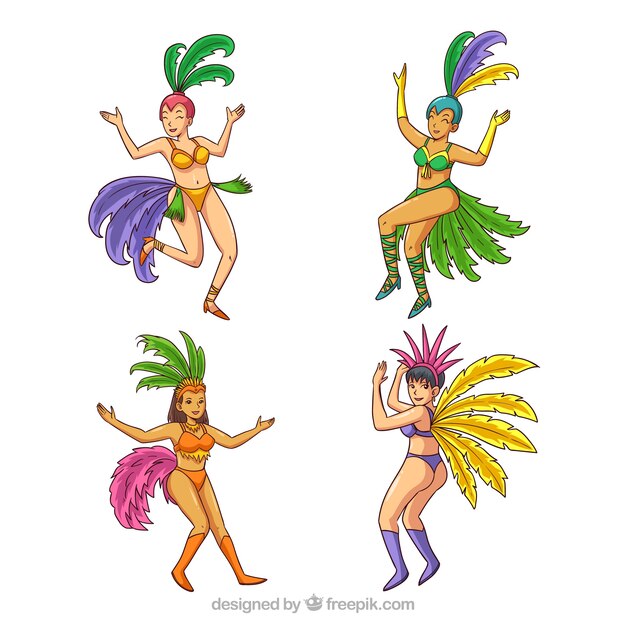 Collection of carnival dancers