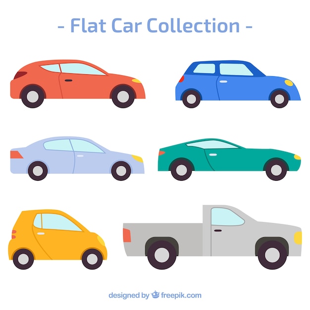 Collection of cars in flat design