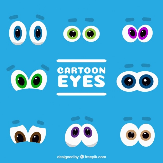 Free Vector collection of cartoon characters eyes