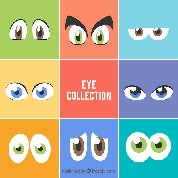 Free Vector collection of cartoon characters eyes