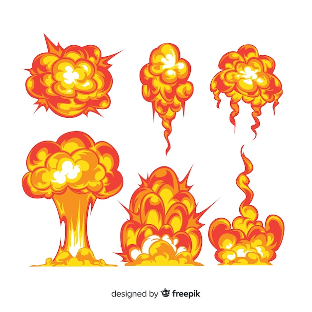 Collection of cartoon explosion effects