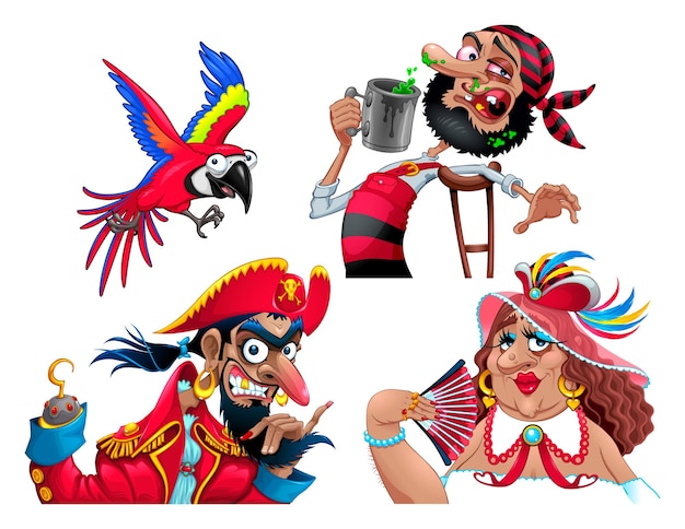 Collection of cartoon pirates