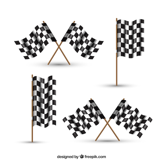 Free vector collection of checkered flags