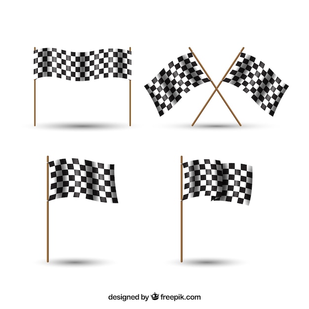 Free vector collection of checkered flags