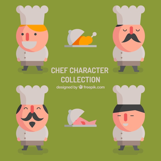 Free Vector collection of chef character