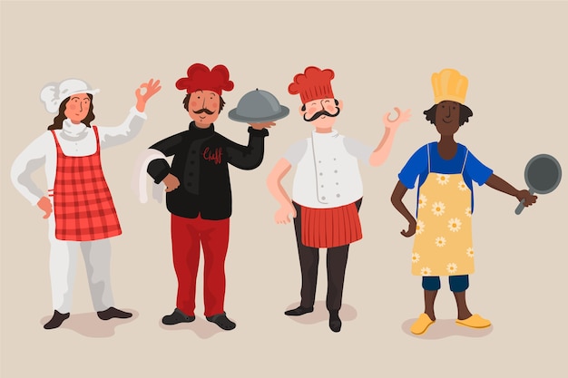 Free Vector collection of chef cook