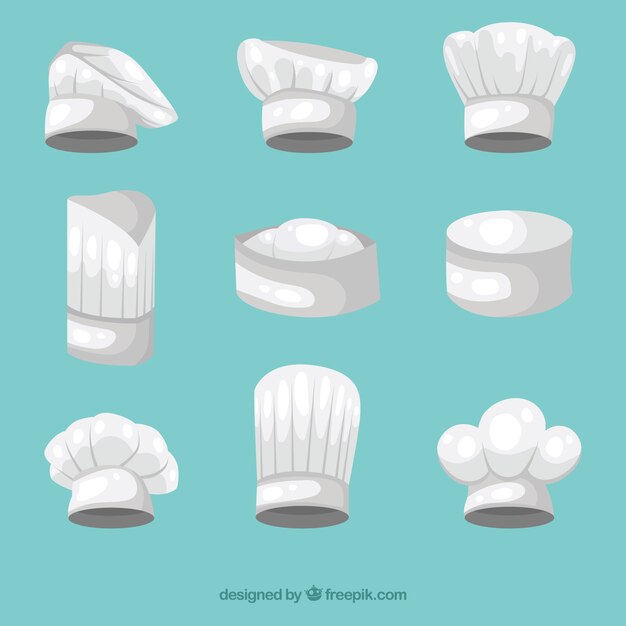 Collection chef hats in gray tones