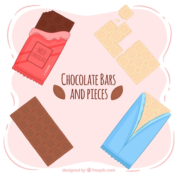 Free Vector collection of chocolate bars and pieces